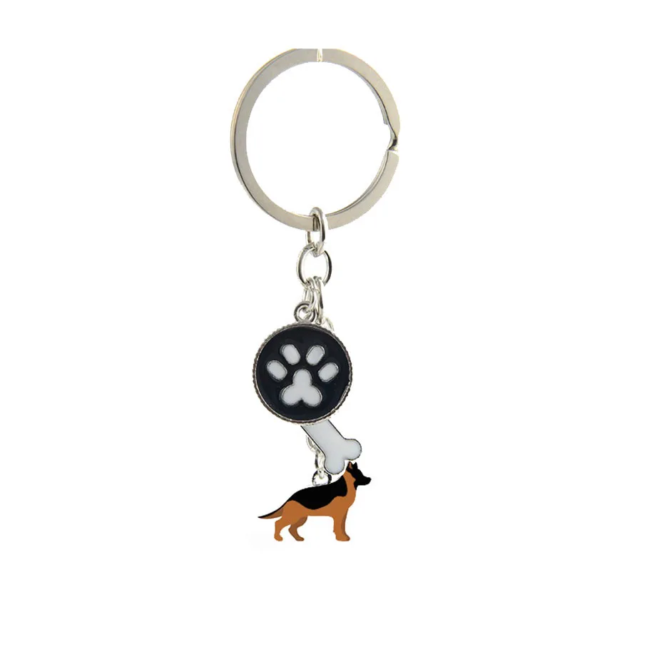 Cute Cartoon German shepherd dog Keychain pet animal dog Key Chains Keyring Bag Pendant Hanging Jewelry Gift