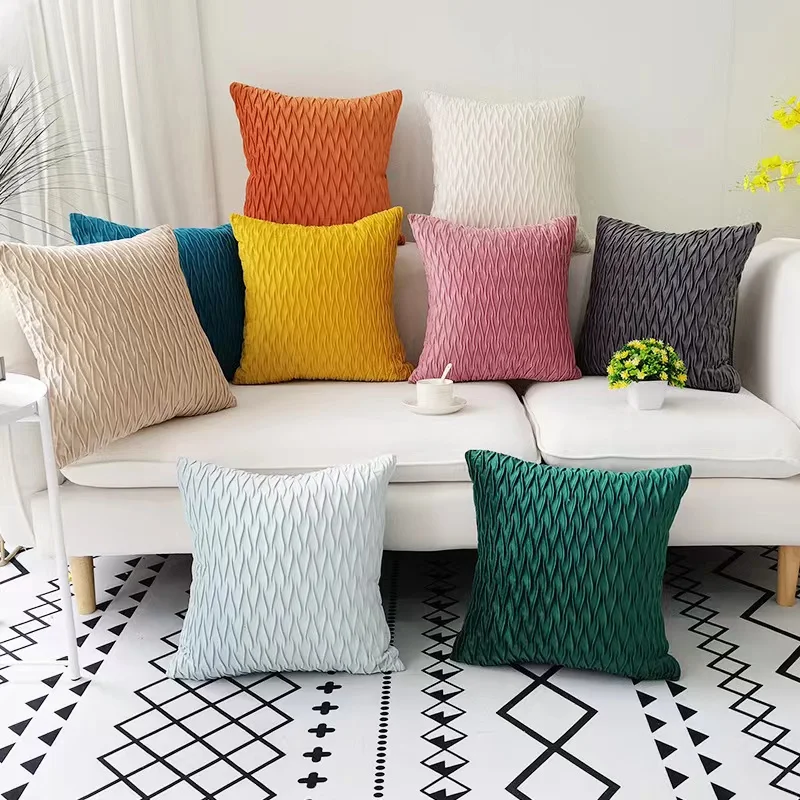 Pack of 2 Soft and Comfortable Textured Square Pillowcases, Suitable for Household Pillowcases