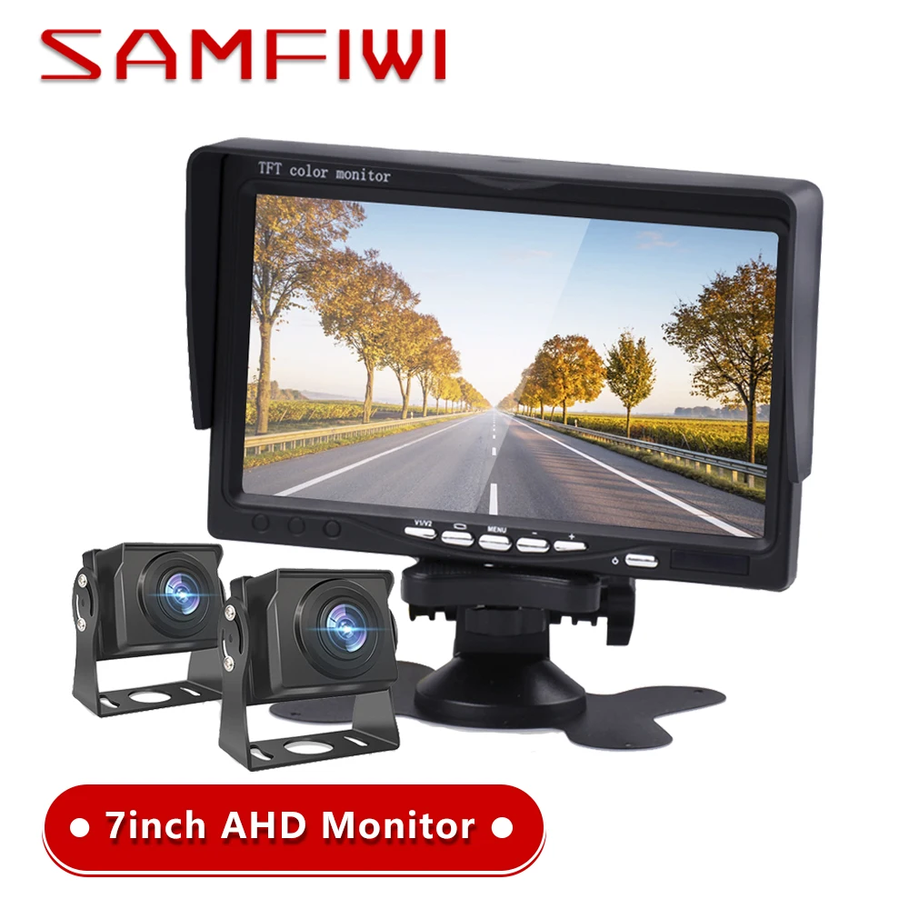 7 inch AHD Car Monitor High Definition Night Vision Backup Camera  Vehicle Reverse Rear View Backup Camera Monitors For Truck