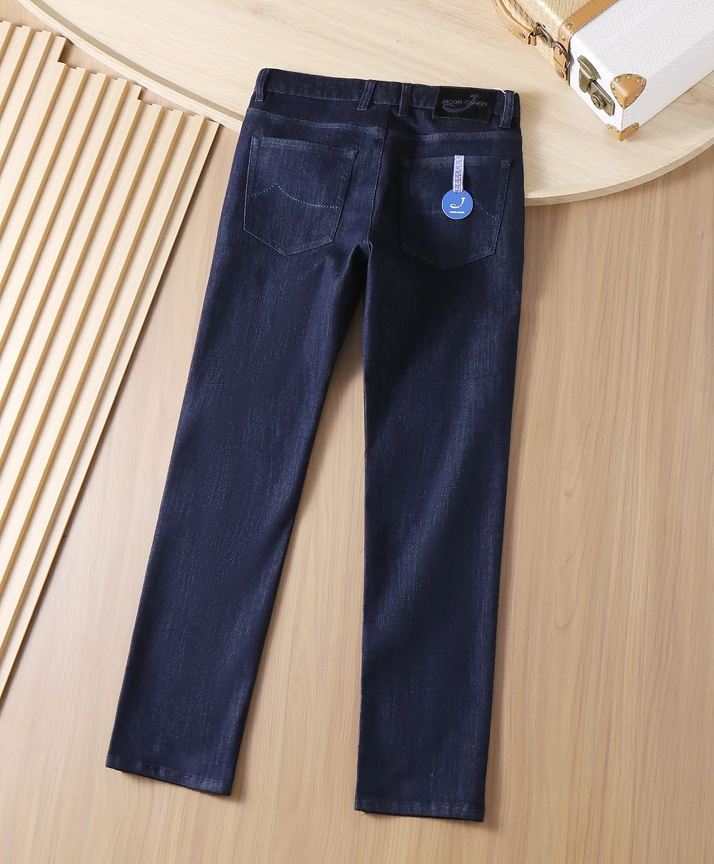 BLLIYOSS Jeans da uomo in cotone sottile 2025 Autunno inverno Nuovo ricamo casual comodo moda taglia 30-40 Pantaloni Vecchio denaro