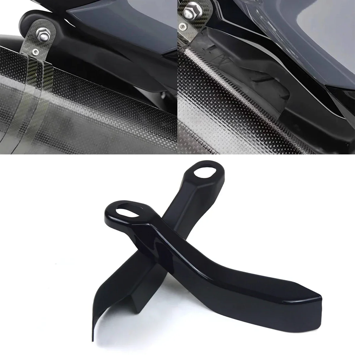 Forged Fiber Pattern Exhaust Pipe Bracket For Yamaha TMAX 560 Tmax-560 2022 2023 2024 Motorcycle Decorative Cover Accessories