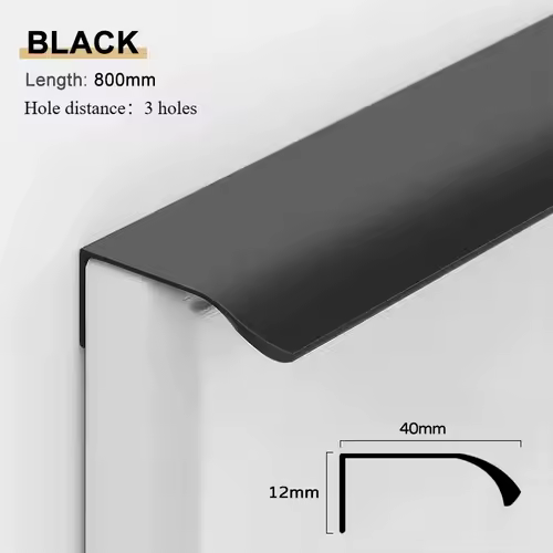Gold Black Hidden Handles Long Kitchen Cabinet Pulls Drawer Knobs Aluminum Alloy Furniture Handles Cupboard Pulls Wardrobe Pulls - Image 15