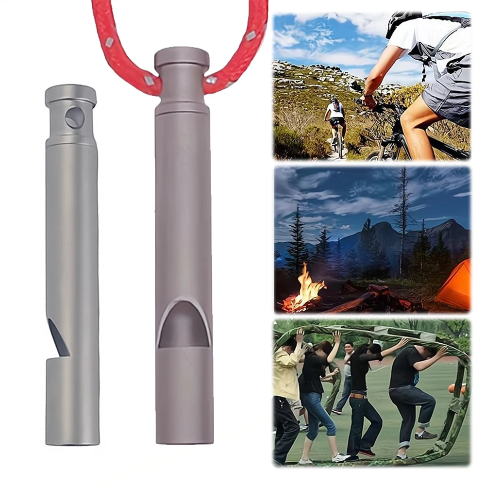

Titanium Whistle Ultralight Emergency Whistle Loud Safety Survival Whistle with Lanyard Outdoor Camping Hiking Whistle