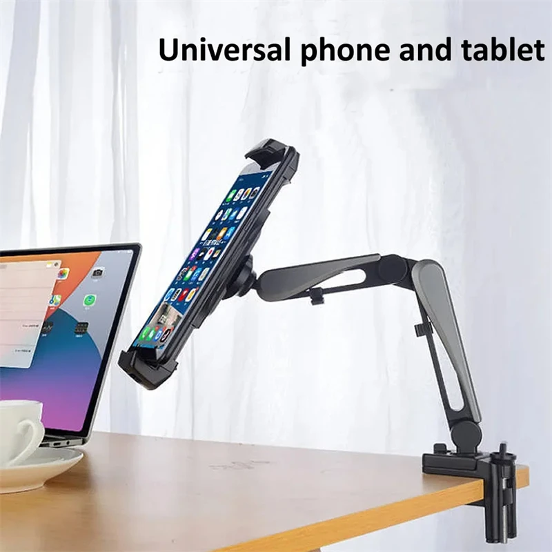 

Tablet Mount Desktop Holding Bracket For iPad Portable Screen Phone Tablet Stand Desk Clip Mobile Phone Holder For Live Foldable