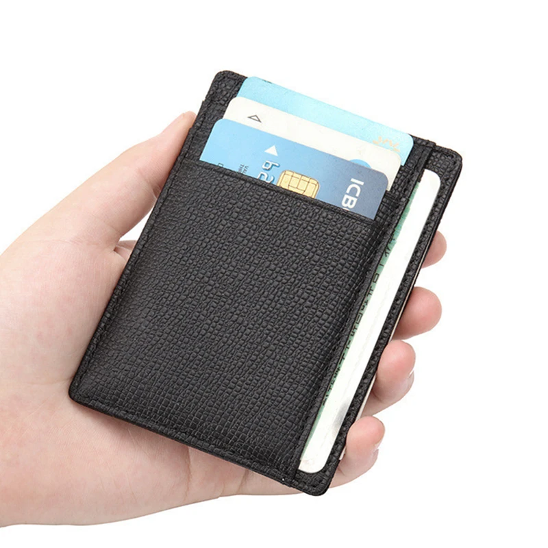 Genuine Leather ID Card Holder Multi Slot Slim Card Case Super Thin Soft Wallet Men Purse Cardholder