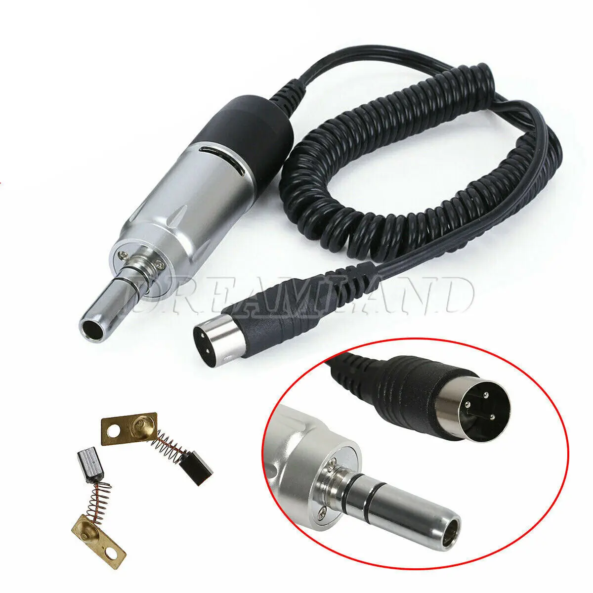 Dental Lab Marathon III Electric Micromotor 35000 RPM & Low Speed Contra Angle Straight Handpiece &10PCS Polishing Drill Burs