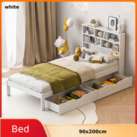 Anajqaqia 90x200cm Single Bed with Storage Drawers, White
