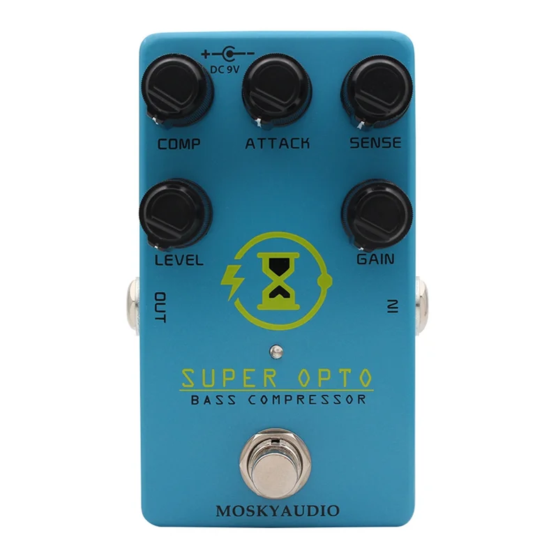 ABJV MOSKYAUDIO Super OPTO Bass Optical Compressor Pedal For Electric Guitar For Bass Optoelectronic Compression Effects True By