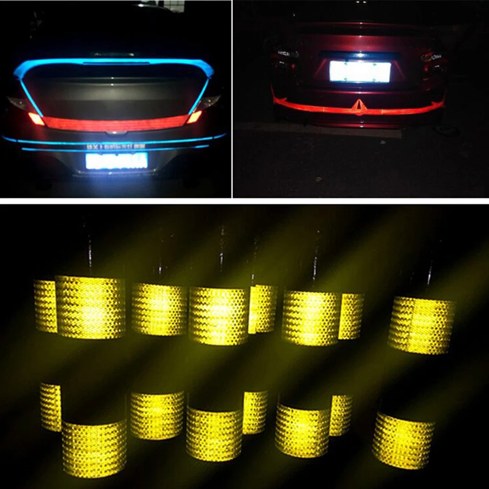 3M/1M Car Reflective Tape Auto Safety Warning Mark Tape Reflector Protective Tape Strip Film Car Auto Motorcycle Sticker