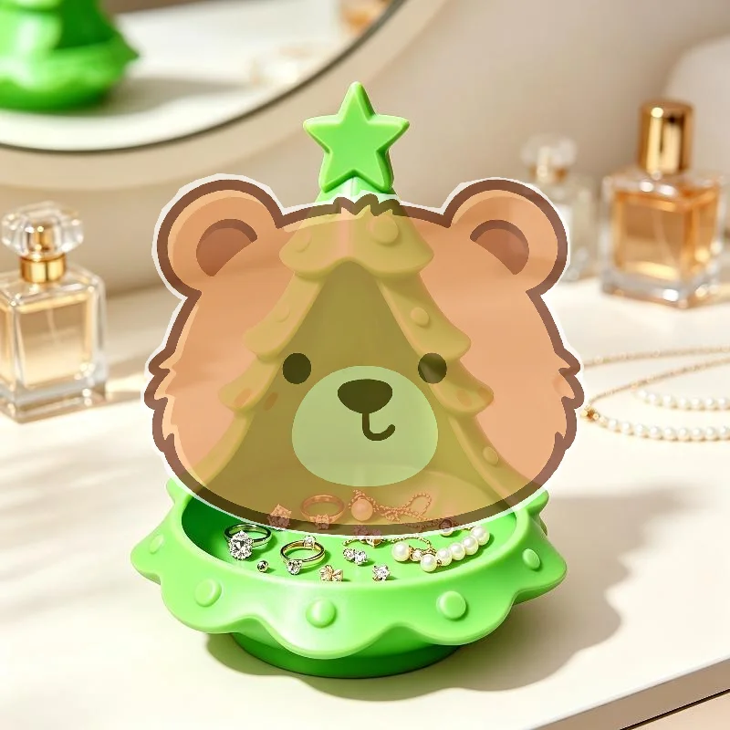 3D Printed Christmas Tree Candy Dish Tea Light Holder, Plastic Multifunctional Storage Bowl, Holiday Desktop Decoration Ornamen