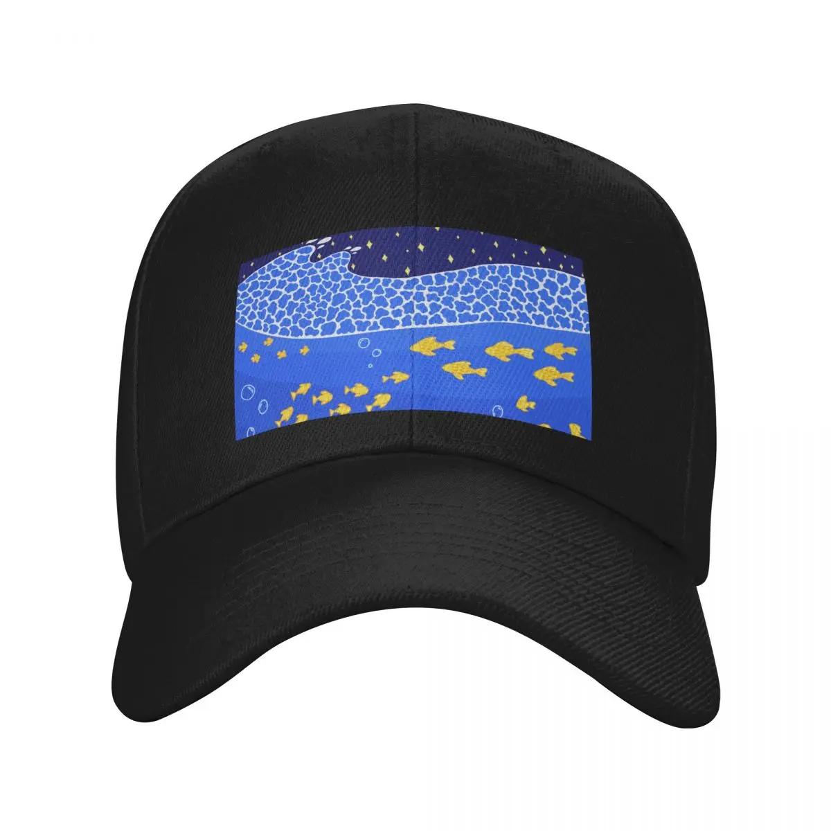 Starry Night Over The Waves Baseball Cap Fishing cap Big Size Hat Sunscreen Mens Caps Women's