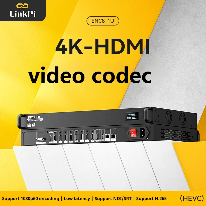 TUOYING ENC8-1U HD 8-channel Video Encoder Input H.265/H264/MJPEG Direct Streaming Decoder Supporting RTSP RTMP HLS UDP