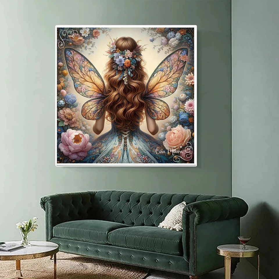 5D DIY Diamond Painting 2024 Flower Fairy cartoon Elf Girl Full Mosaic Embroidery Kit Rhinestone Home Art Decor