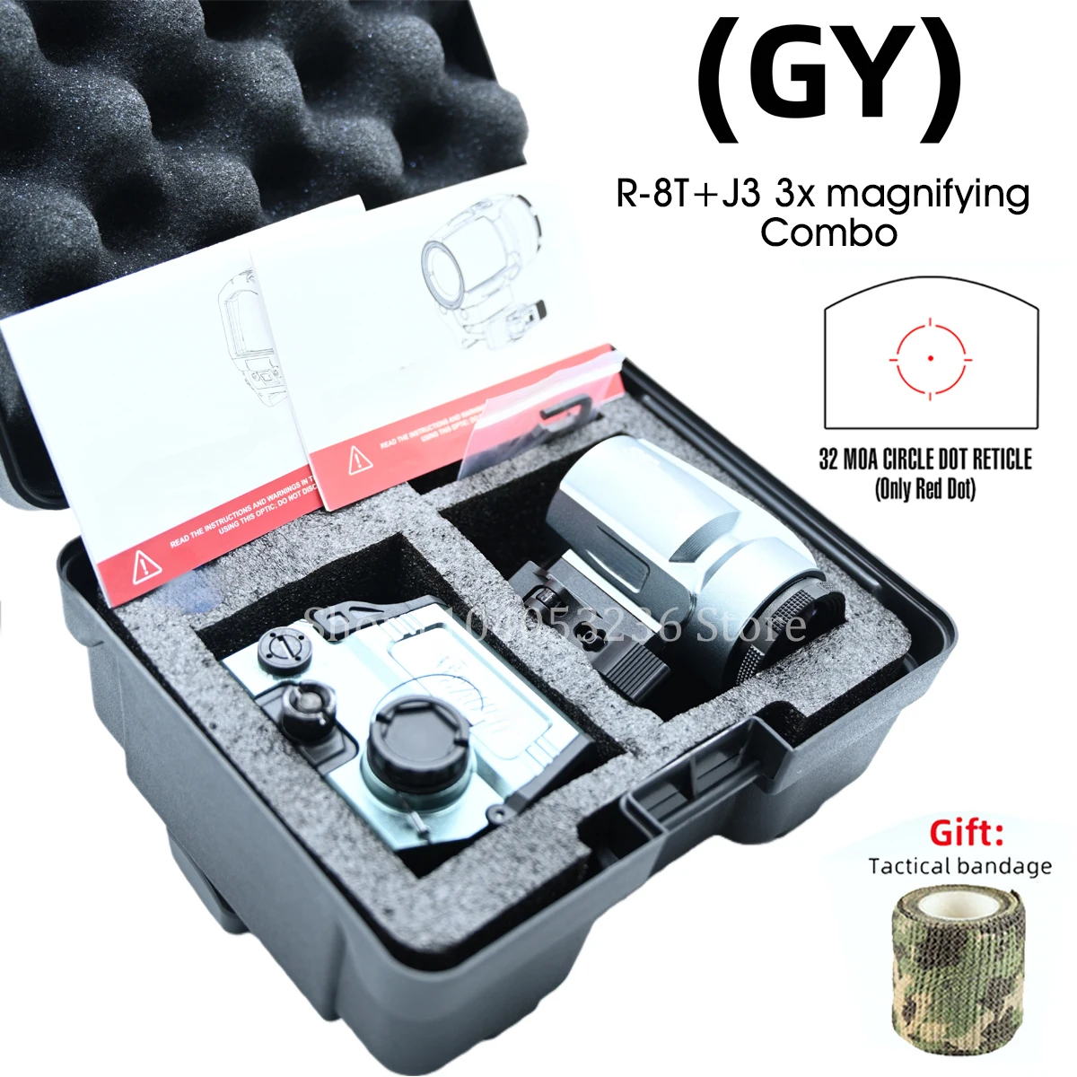 Tactische R-8T Holografische Red Dot Sight Circle Reticle Optische Reflex High-definition 3x Vergrootglas Gecombineerde Scope - afbeelding 1