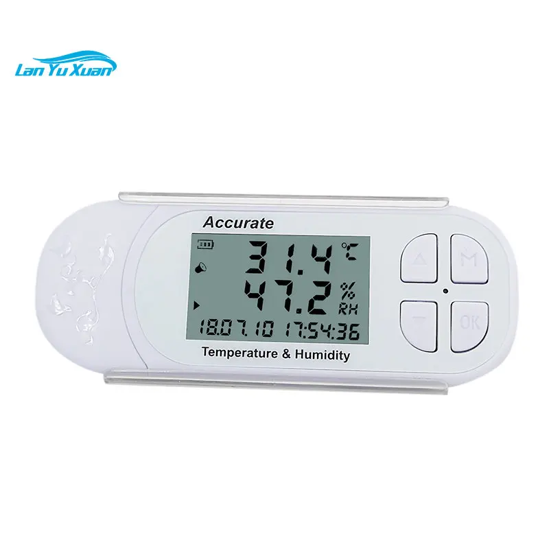 

U-disk portable high-precision digital display electronic thermometer hygrometer recorder laboratory freezer home indoor outdoor