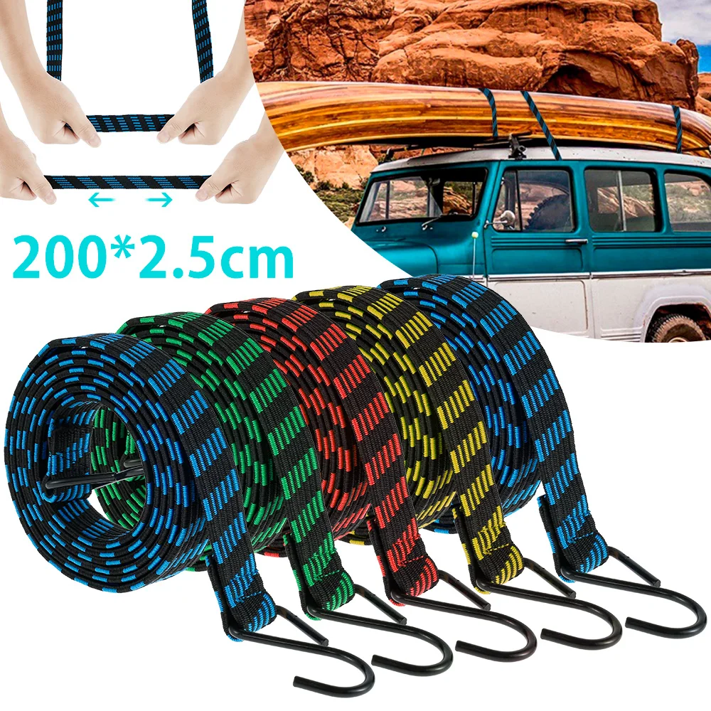 5/10Pcs Elastics Luggage Rope Cord Motorcycle Bikes Cargo Fixed Strap with Hooks Heavy Duty Car Moving Cargo Bundle Rope