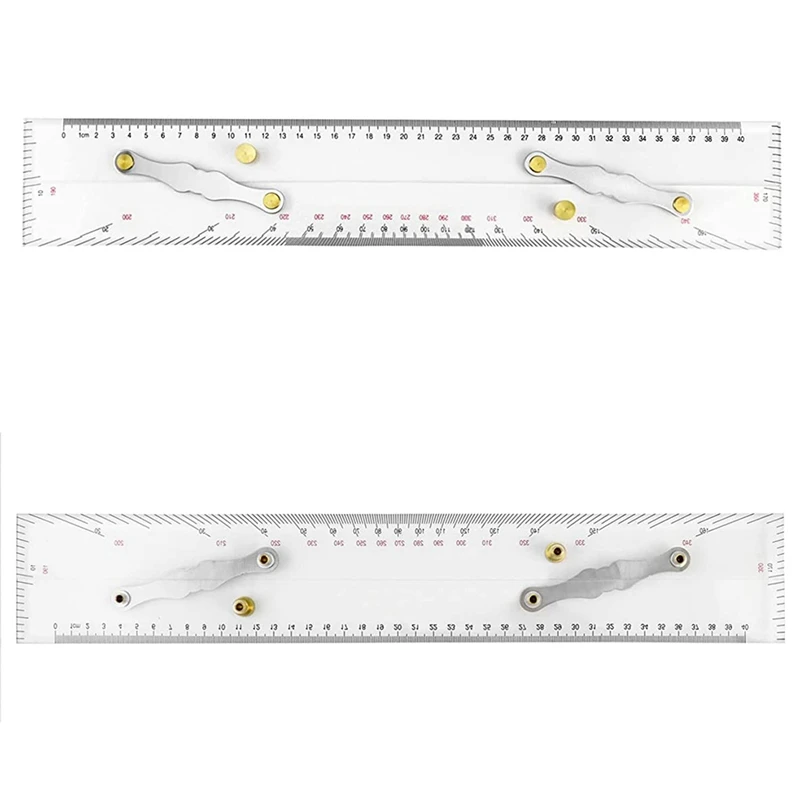 2X Marine Parallel Ruler Clear Scales, Mapping Points To Pull Parallel Ruler 450MM, Nautical Charts Parallel Ruler