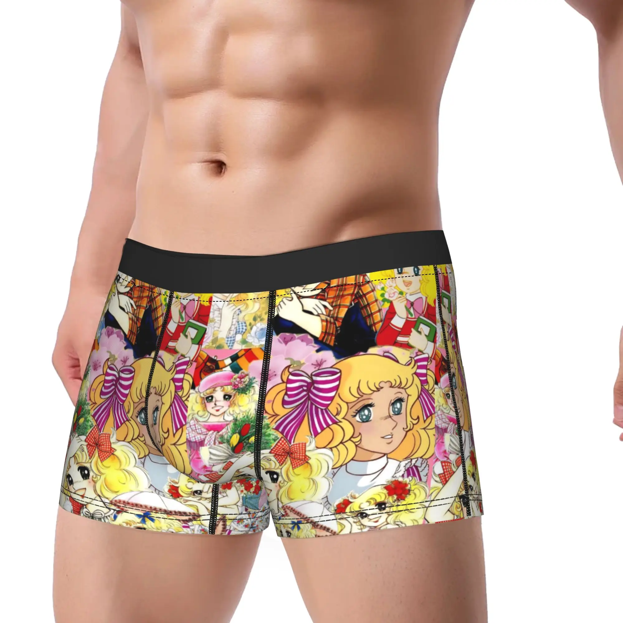 

Нижнее белье Candy Candy Manga, мужские трусы, классические боксеры с принтом, шорты высокого качества, трусы больших размеров 2XL