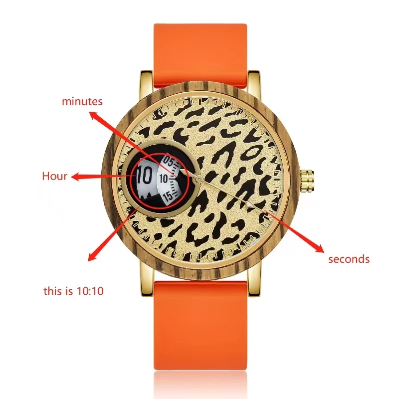 Orologio da uomo Vintage con motivo leopardato orologio da donna Sexy in stile moda orologio con cinturino in Silicone orologio da uomo e da donna in vero legno nuovo