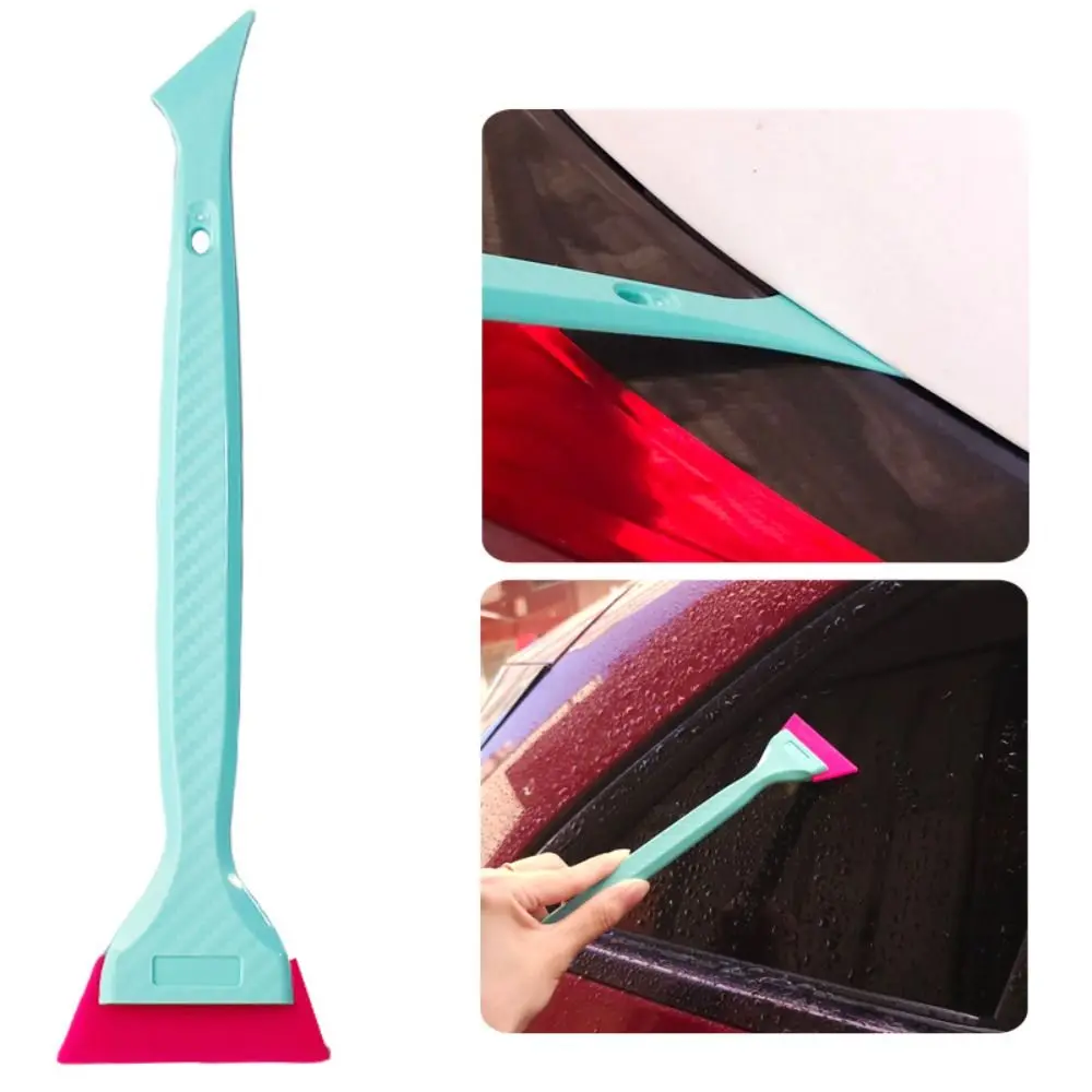 Flexible Rubber 2-in-1 Rubber Squeegee Small Handle Ergonomic Dual-Ended Rubber Squeegee Corner Design Water Removal