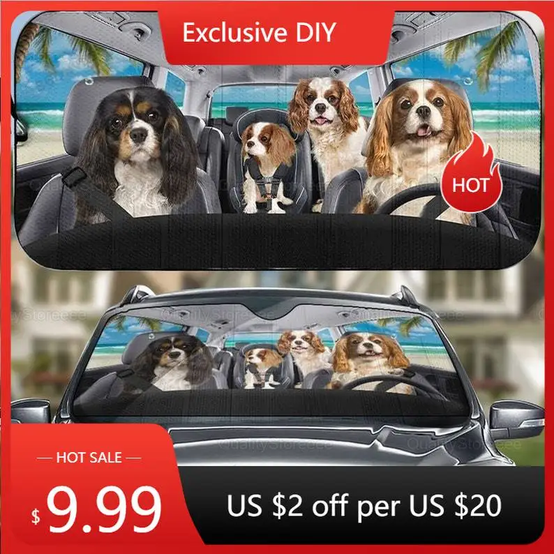 

Charles Spaniel Car Sunshade, Spaniel Car Accessories, Spaniel Car Decoration, Car Decoration, Auto Decor Screen LNG292111A25