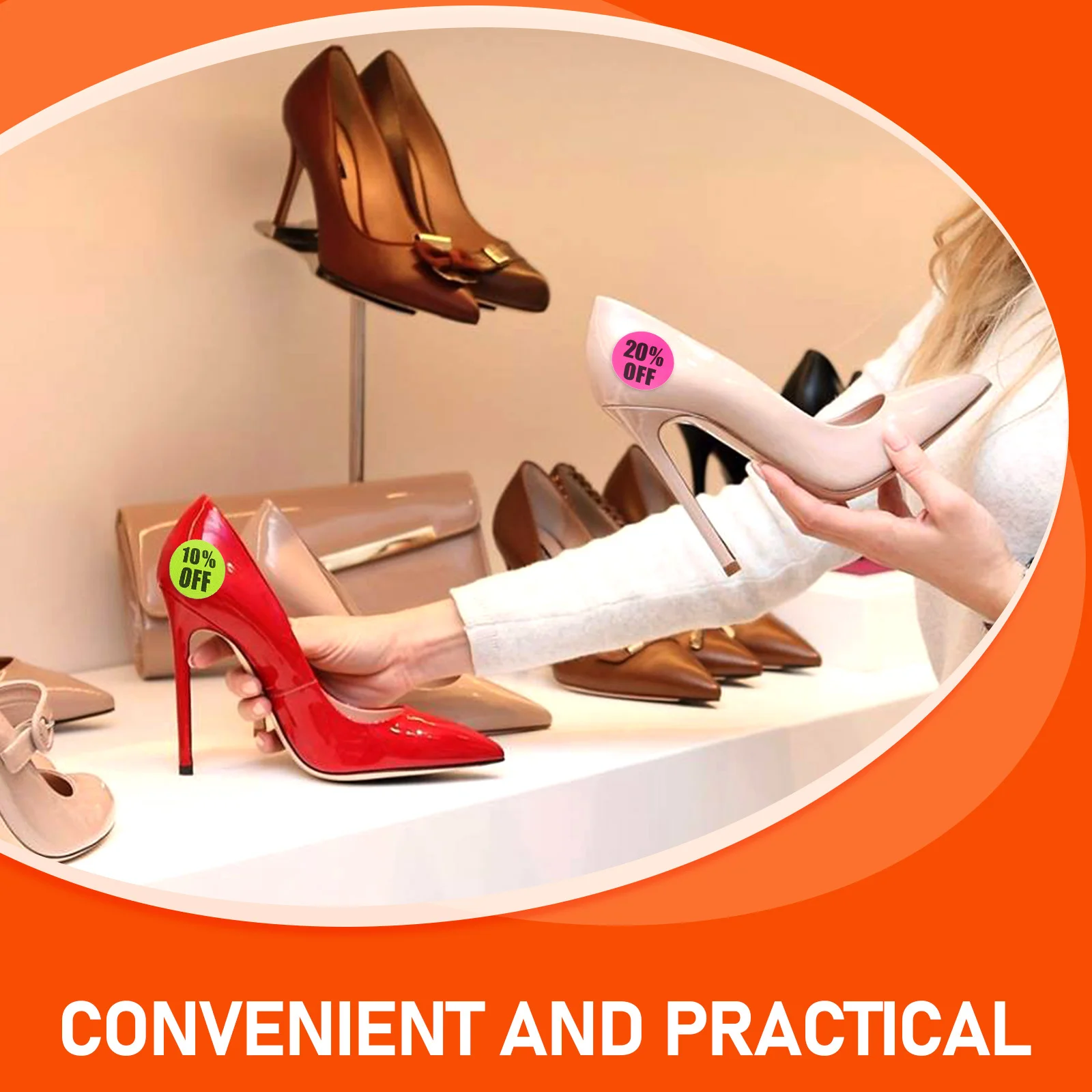 

6 Rolls Round Percent Off Stickers Adhesive Colored Labels for Supermarket Retail Store Price Tags Retail Tags