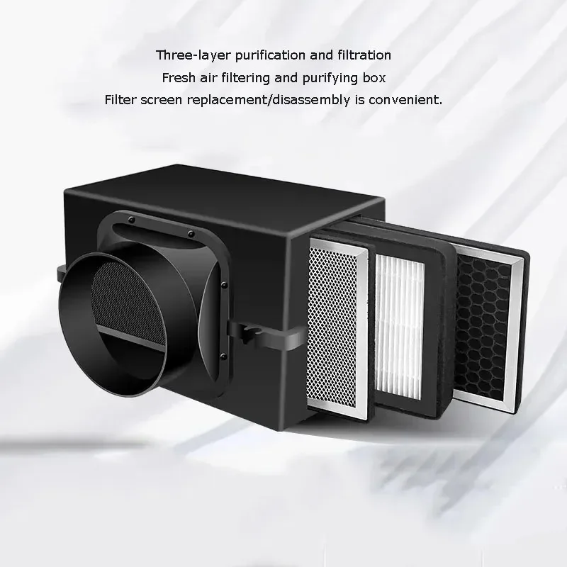 3 Layers Purification Filter Box with Hepa and Carbon Filter For Ventilation System HVAC System Heating And Cooling Ventilation