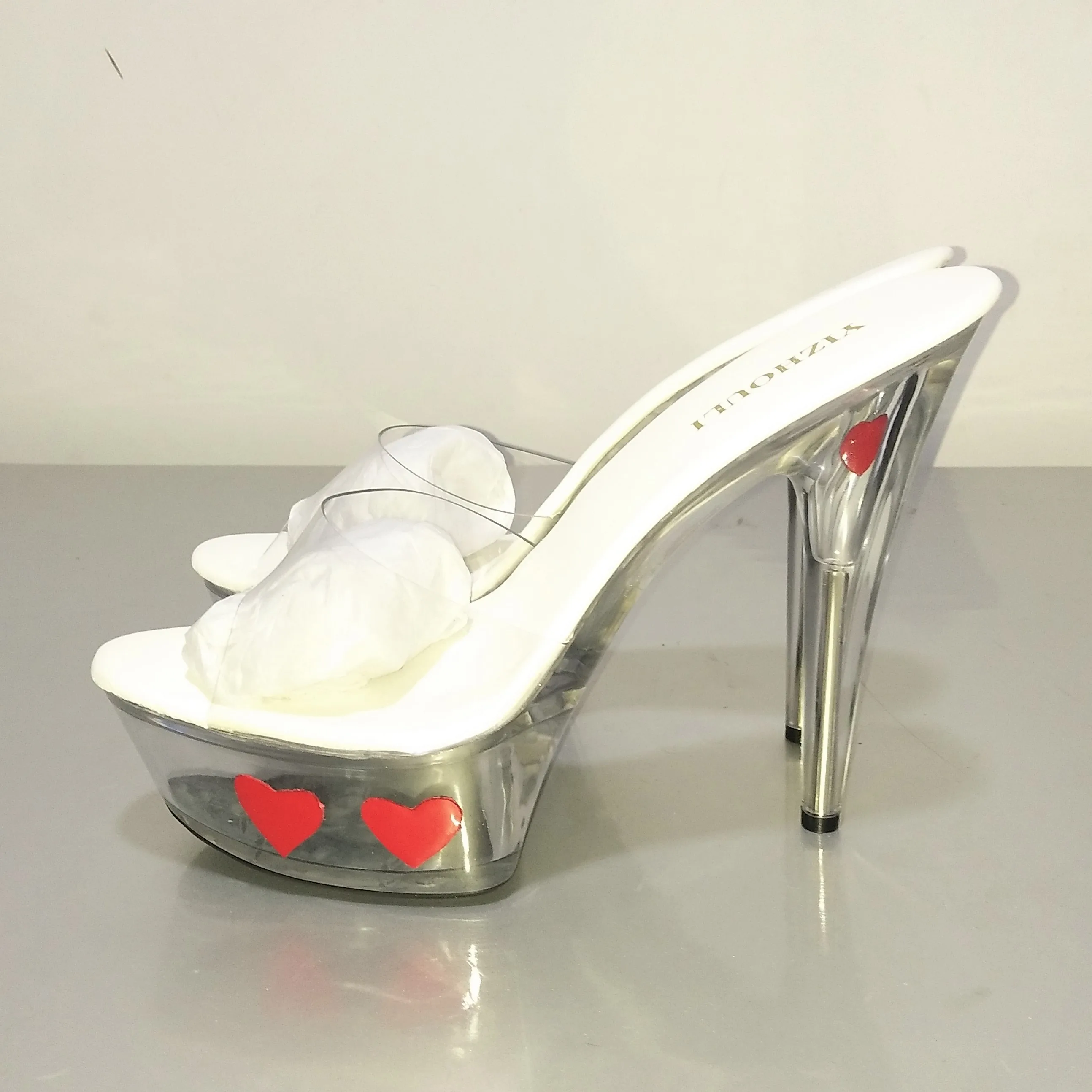 Photo 15 cm high shoes with women's shoes Peep-toe stilettos interest performance evening stage show is cool Sandals
