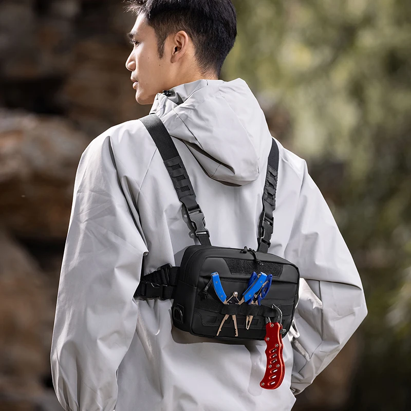 

Многофункциональная поясная сумка для мужчин, нагрудная сумка через, сумка для инструментов двойного назначения, для тактических тренировок, поездок на работу, для стрельбы из рогатки, маленький рюкзак, для кемпинга