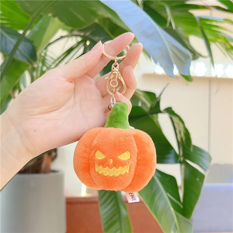 Halloween Kürbis Plüsch Schlüsselanhänger Niedlicher Plüschtier Geist Anhänger Tasche Charm Rucksack Clip Zubehör Horror Party Dekor Geschenke