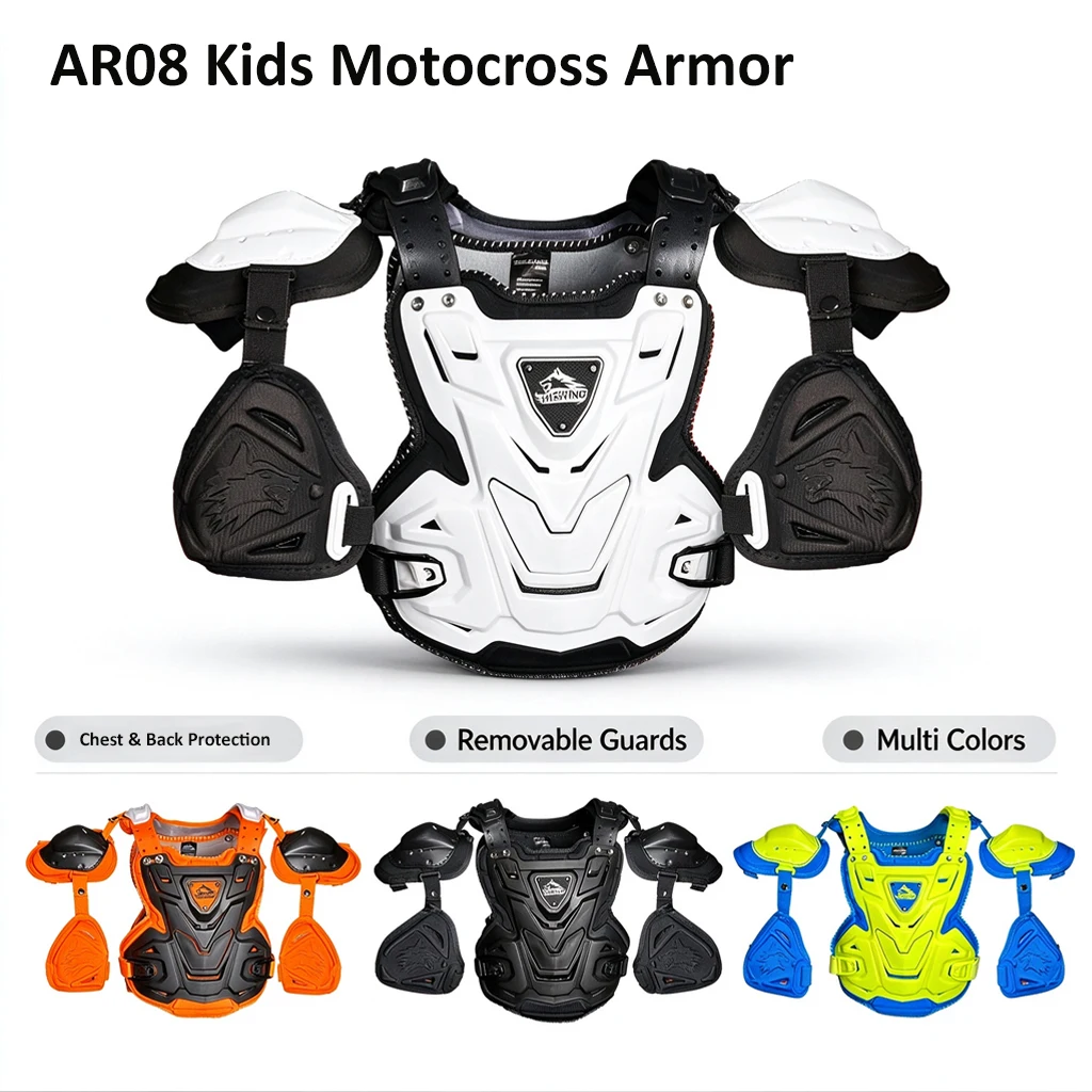 Kids Body Armor Motorcycle Armor Motocross Racing Protection Armor Jacket Dirt Bike Back Chest Shoulder Protector Moto Equipment