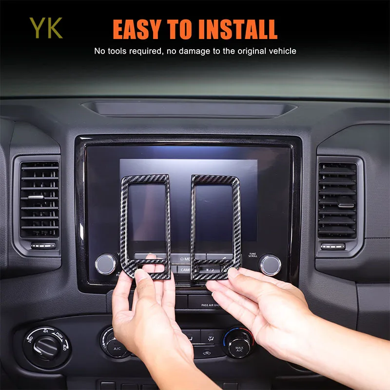 

For Nissan Frontier 2022-2024 ABS Carbon Fiber Car Center Console Air Outlet Vent Fram Cover Trim Interior Car Accessories