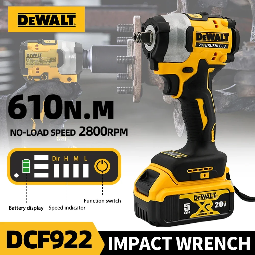 

Dewalt 20V Battery DCF922 Brushless Electric Impact Wrench 1/2 inch Screwdriver Cordless Electric Wrench Power Tools 18V Battery