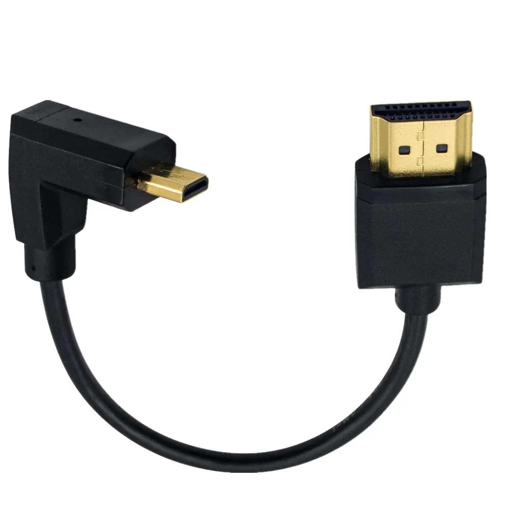 15CM OD 3.0mm Super Soft Micro HDMI-compatible & Mini HDTV-2.0 Male Thin Short Cabl, HDCP2.3, Dolby & eARC, Dynamic HDR, VRR etc