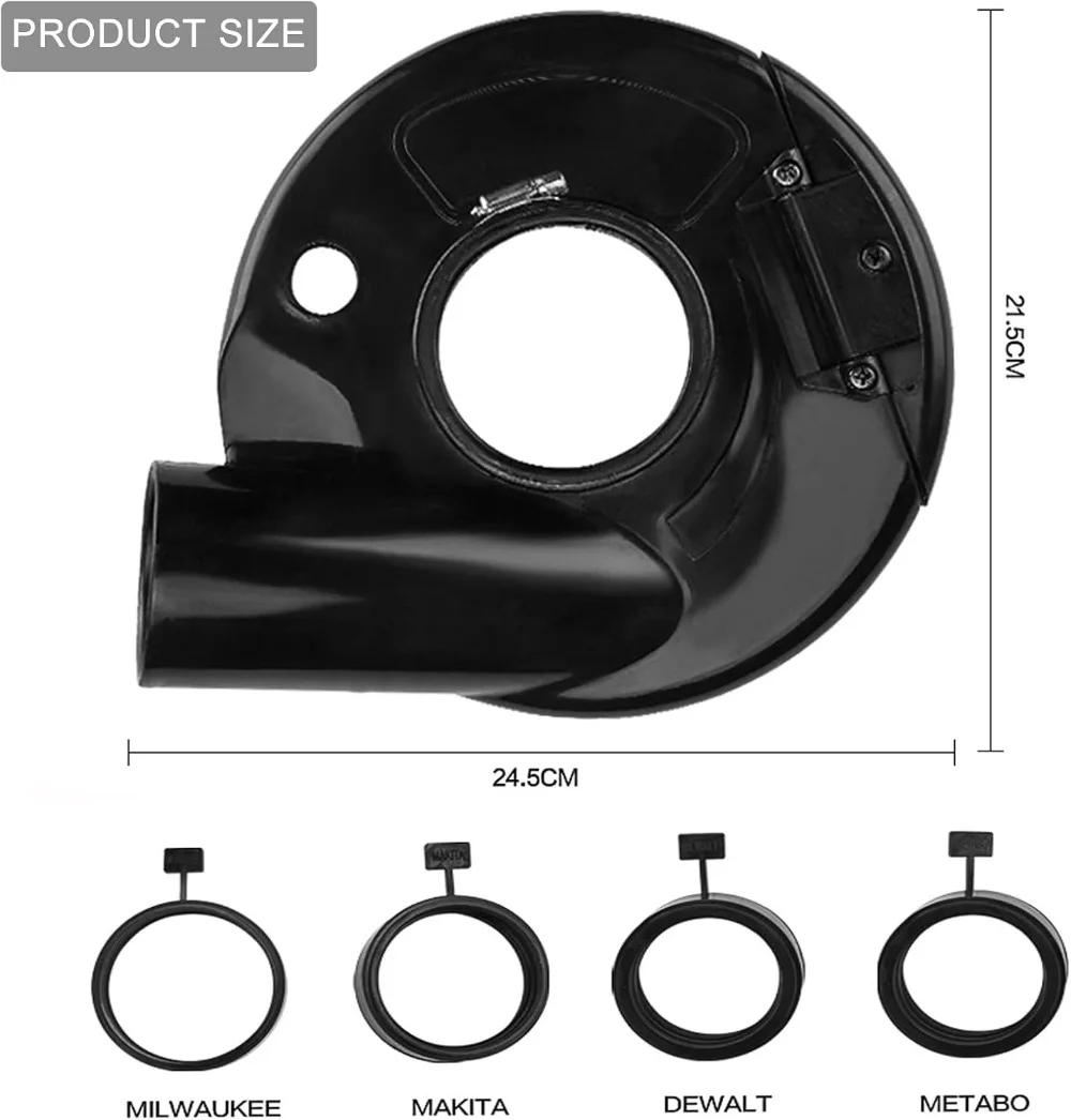 Dust Shroud Angle Grinder 7 Inch Dustless Vacuum Universal Surface Cover with 4pcs Locating Ring,for Concrete Stone Granite