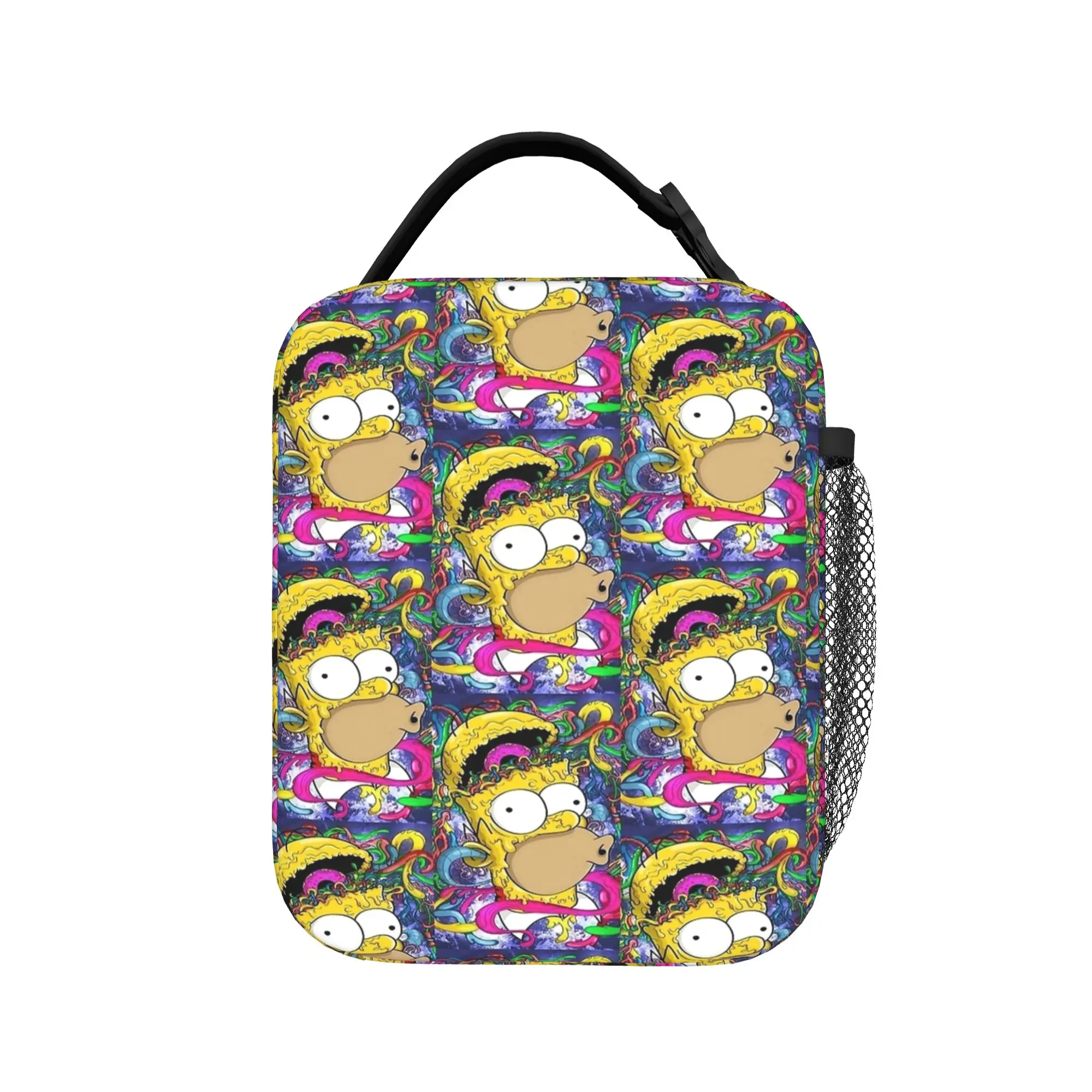 Crazy Homer S-Simpsons Lunch Bag School Lunch Box For Unisex Leisure Designer Lunch Bags Oxford Portable Insulated Cooler Bag
