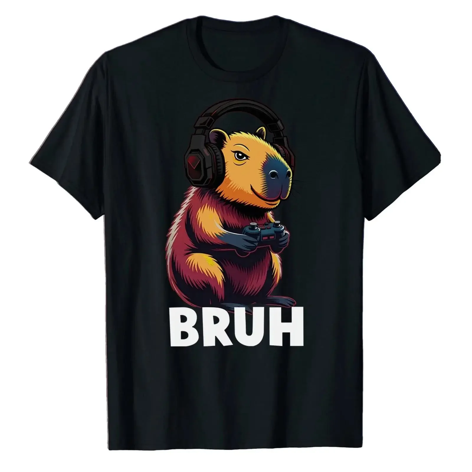 Bruh Video Games Capybara T Shirt Jungen Männer Lustig Gaming Retro vintage Washed homme graphic Breathable Soft Stylish