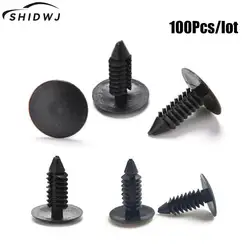 Hot sale 100pcs Car Vehical Plastic Rivet Clip Fastener Balck Color 6mm Dia Door Trim Panel Black  For Car Vehical