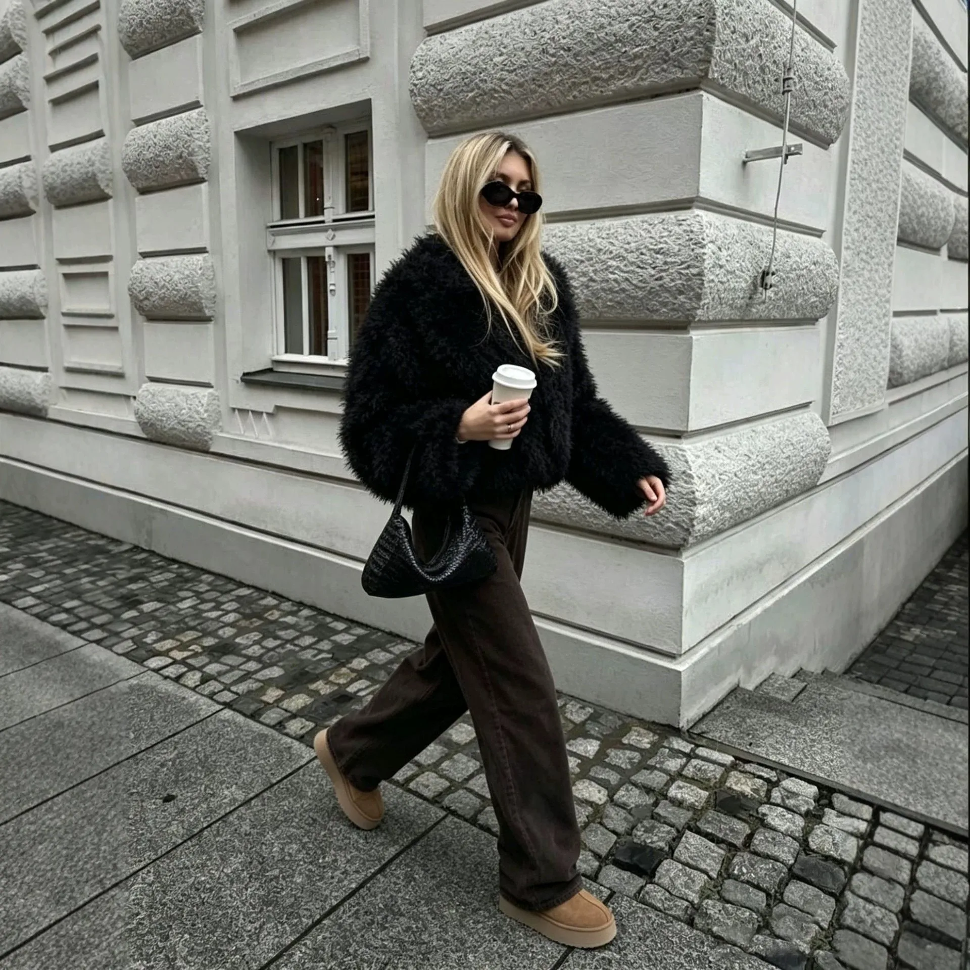 No Hood Round Neck Coat Regular Length Elegant with Long Sleeve Regular Sleeve Long Skirt Commuter Winter Jacket for Women