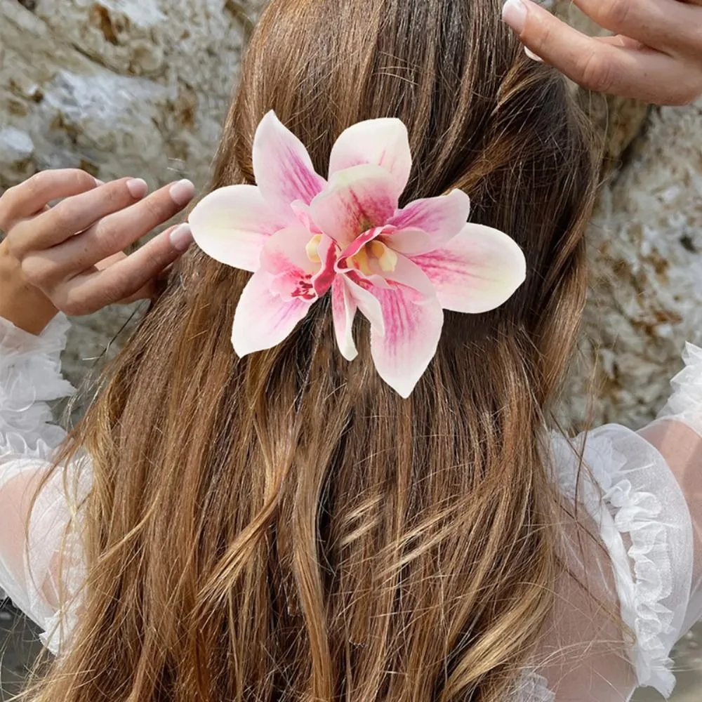

Orchid Canna Bohemia Flower Hair Clips Beach Hawaiian Hairpins Headdress Headwear Barrette Women