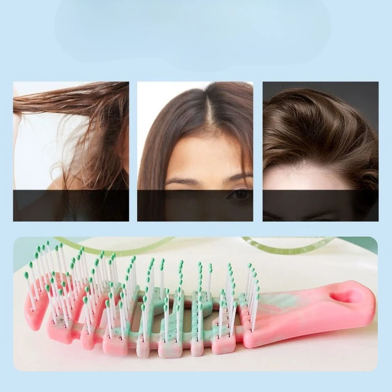 

Small Hollow Out Hair Comb Hairdressing Pocket Comb Scalp Massage Curved Comb Gradient Color Hair Styling Brush Accessories New