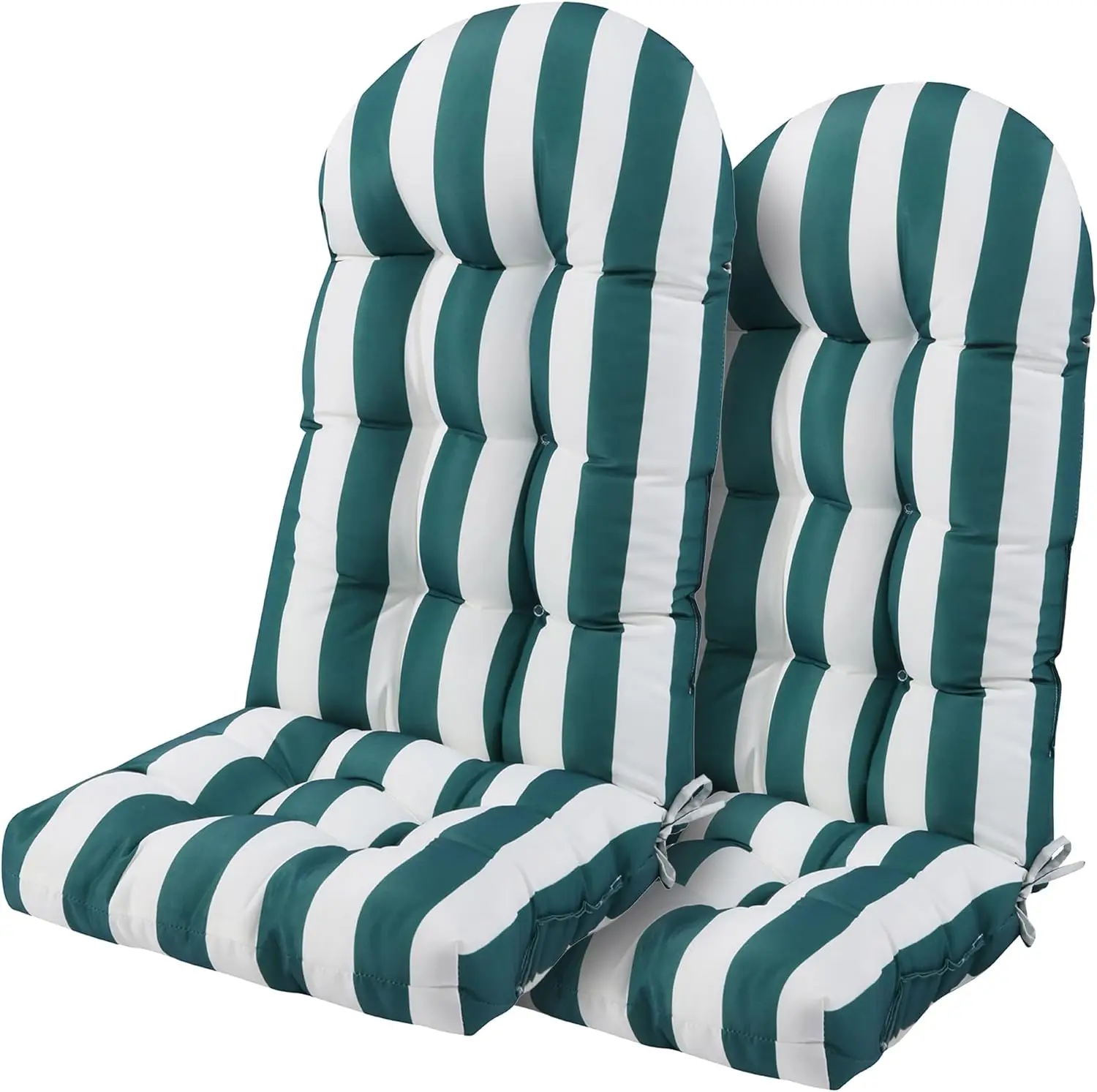

Weather Resistant Adirondack Chair Cushions Set of 2, High Back Indoor Outdoor Patio Tufted Lounge Seat Pads
