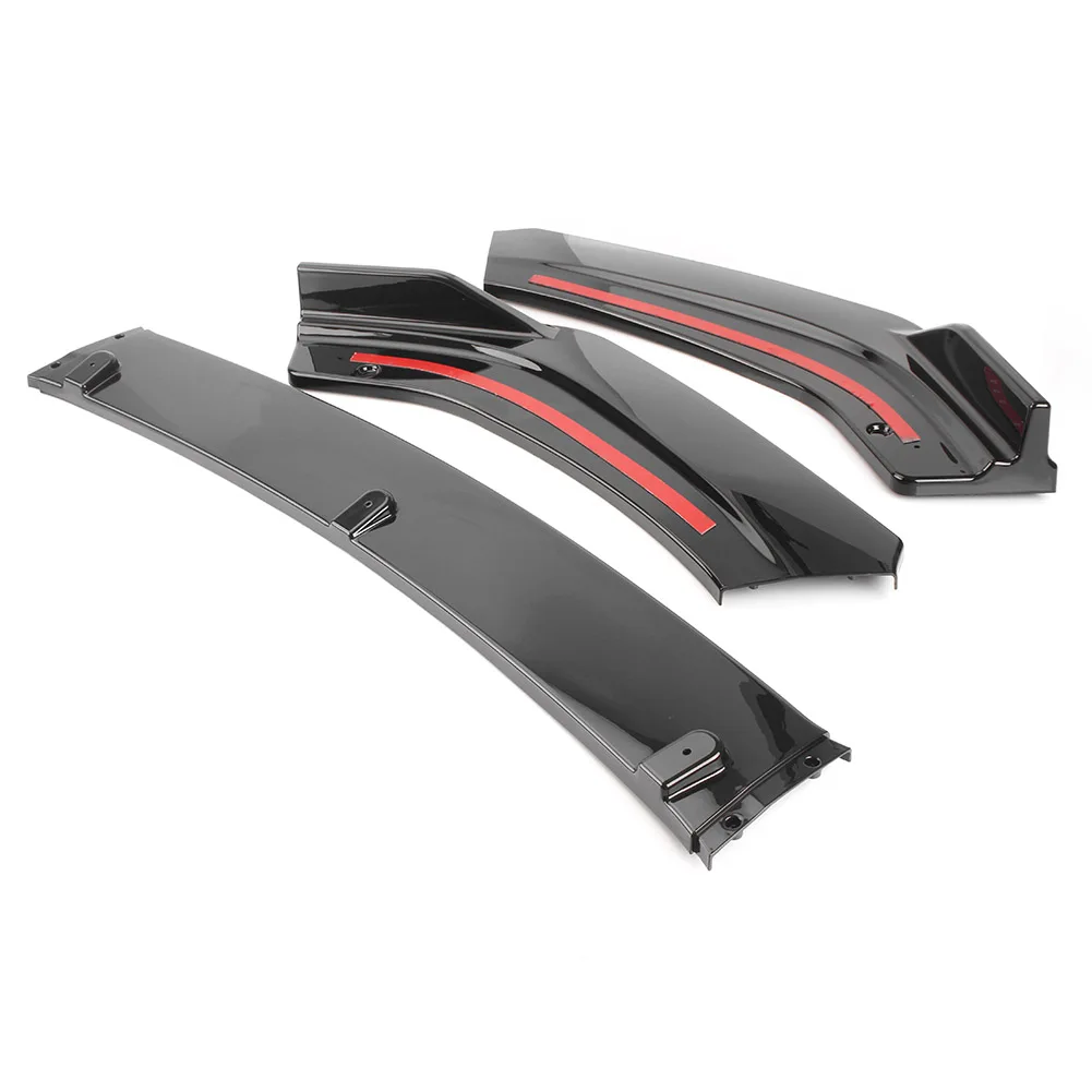 Alerón de parachoques delantero de coche negro brillante, embellecedor divisor de labio para Honda Civic Sedan 2016 2017 2018 2019 2020, plástico ABS 3 unids/set