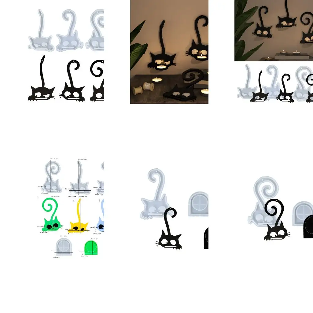 

Cats Shaped Resin Mould for Candle Holder Crafting Decorative Wall Art Mould