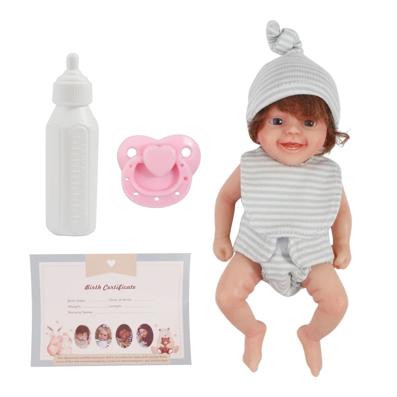 

2023 New Realistic Newborn Baby Dolls Mini Cute Small Baby Silicone Full Body