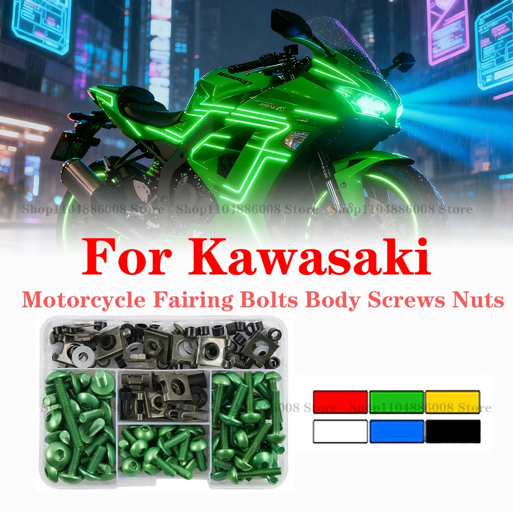 

Motorcycle Fairing Bolts Body Screws Nuts For Kawasaki Z900 Z750 Z800 Z650 Z1000 ER6N Versys 650 ZX6R ZX10R Ninja 400 300
