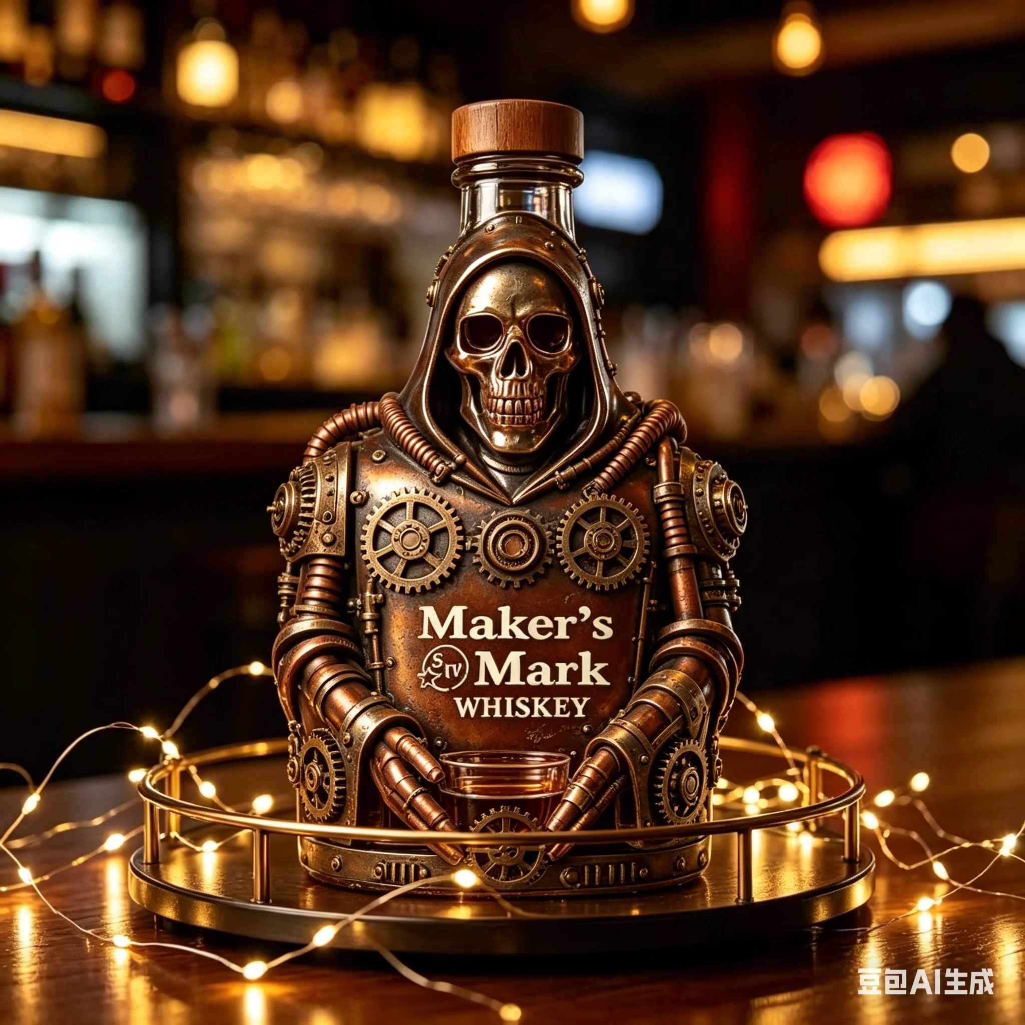 Halloween Style Grim Reaper Whiskey Decanter Glass Liquor Bottle Bar Collectible Ornament