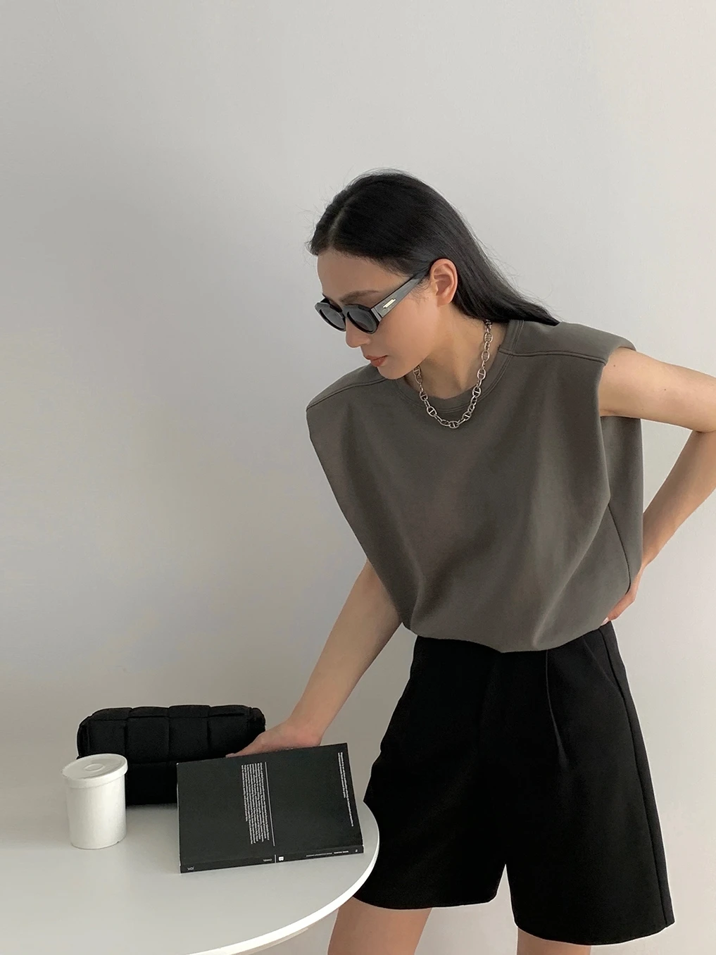 

ZhouMiao Right Angle oulder Pads Women's Svel T-irt Summer New Sle Commute Simple Loose Fit Cotton Polyester Blend