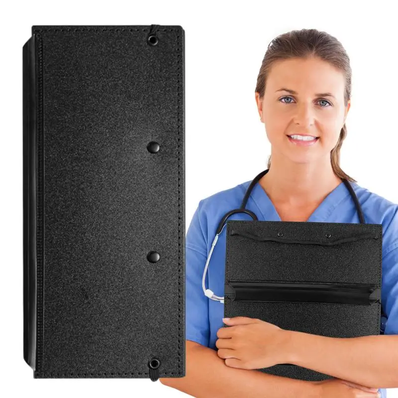 

Nursing Foldable Clipboard Trifold Pocket Clipboard 24.1cm/9.48inch Lightweight Black Clipboard Folio For Students Nurses