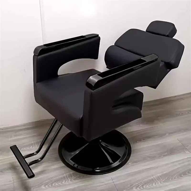 Hydraulic Reclining Barber Chair Adjustable Rotating Hair Cutting Chair for Massage Waiting Room Beauty Shop Furniture